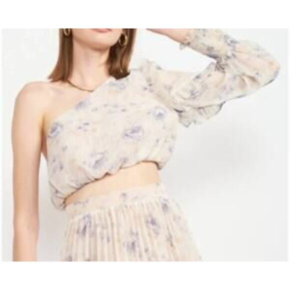 En Saison One Shoulder Floral Top XS NWT - Picture 1 of 5